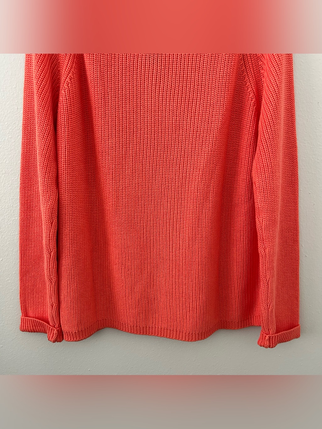 Pura Cashmere 100% Supima Cotton Knit Pullover Sweater Women’s Xl Coastal Peach — image 6 of 8